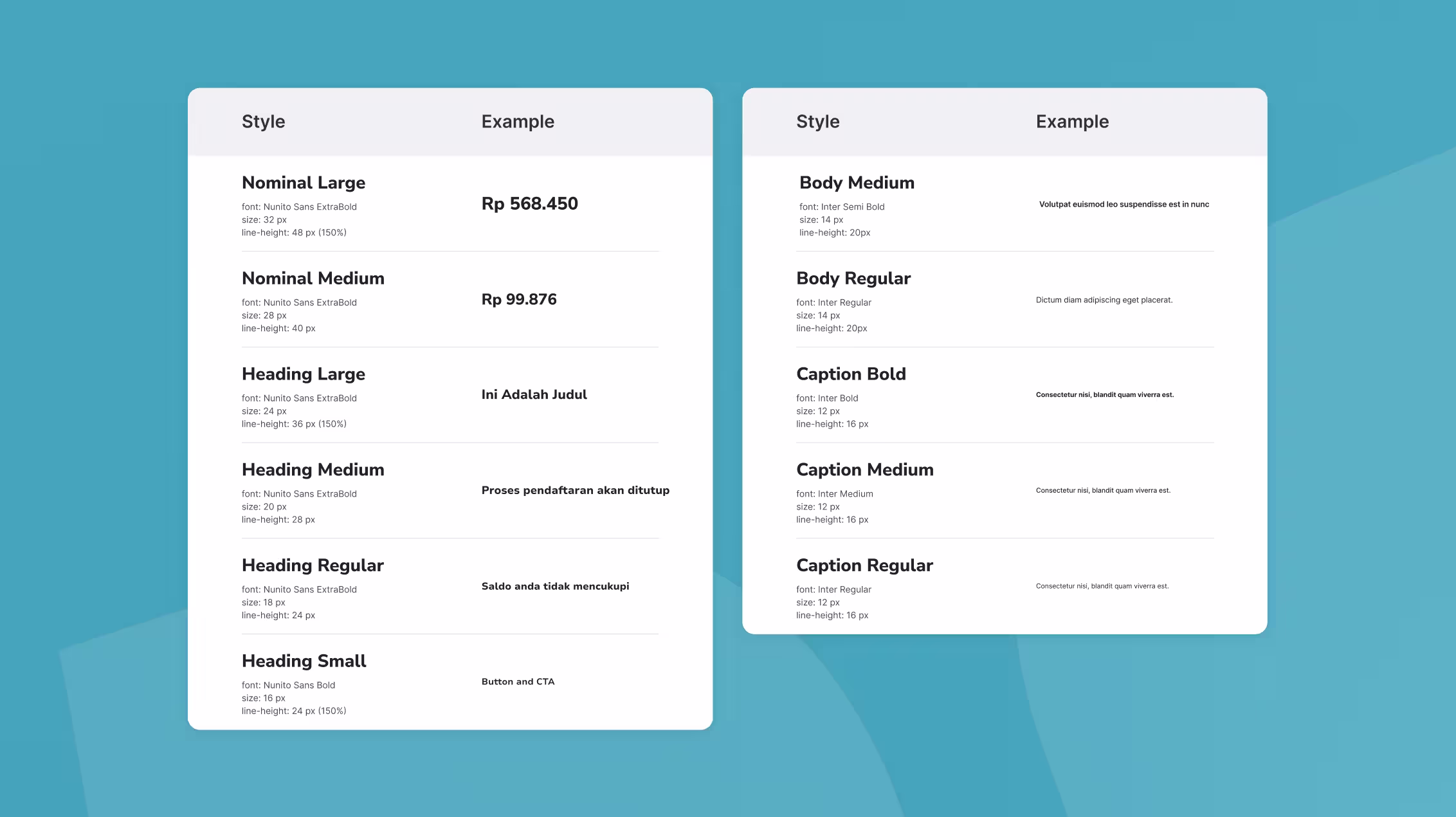 Typography system implementation